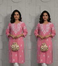 Soft & Breezy rayon Ghaspatti kurta and pant - Chikankari official