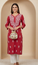 Soft & Breezy rayon Ghaspatti kurta and pant - Chikankari official