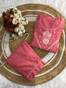 Soft chanderi co-ord Set - Chikankari official