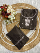 Soft chanderi co-ord Set - Chikankari official
