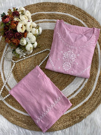 Soft chanderi co-ord Set - Chikankari official