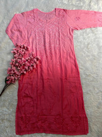 Soft Chanderi Dyeable Beautiful shades Kurtis - Chikankari official