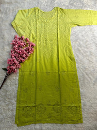 Soft Chanderi Dyeable Beautiful shades Kurtis - Chikankari official