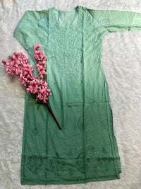 Soft Chanderi Dyeable Beautiful shades Kurtis - Chikankari official