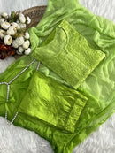 Soft Chanderi Rangrez 3pc Set - Chikankari official