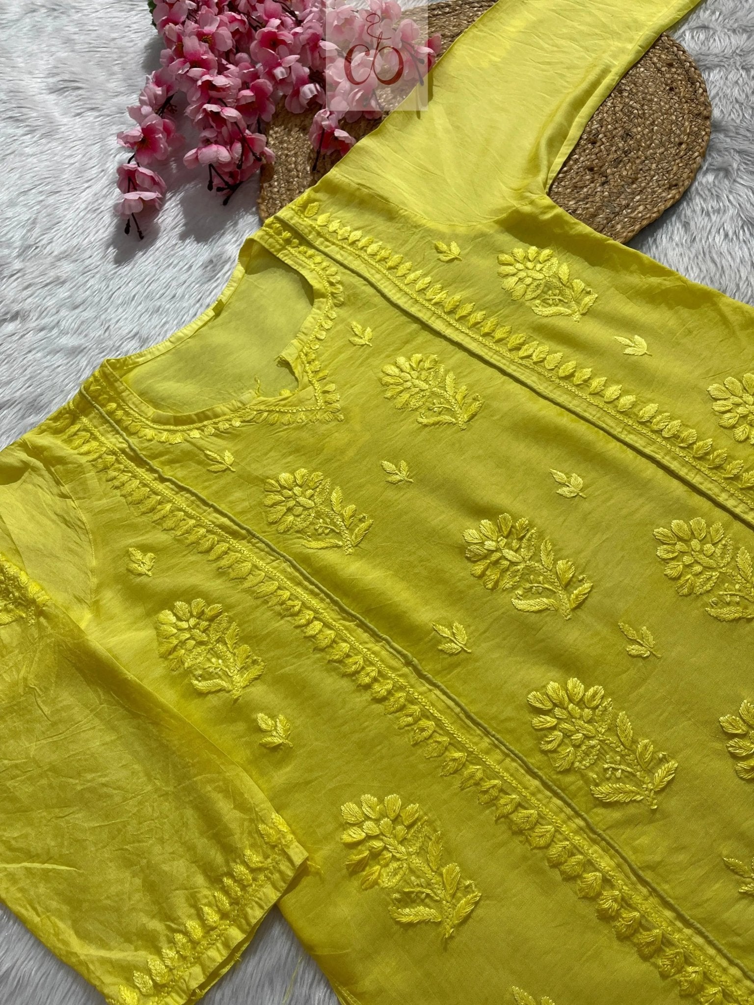 Soft Chanderi Short atop - Chikankari official