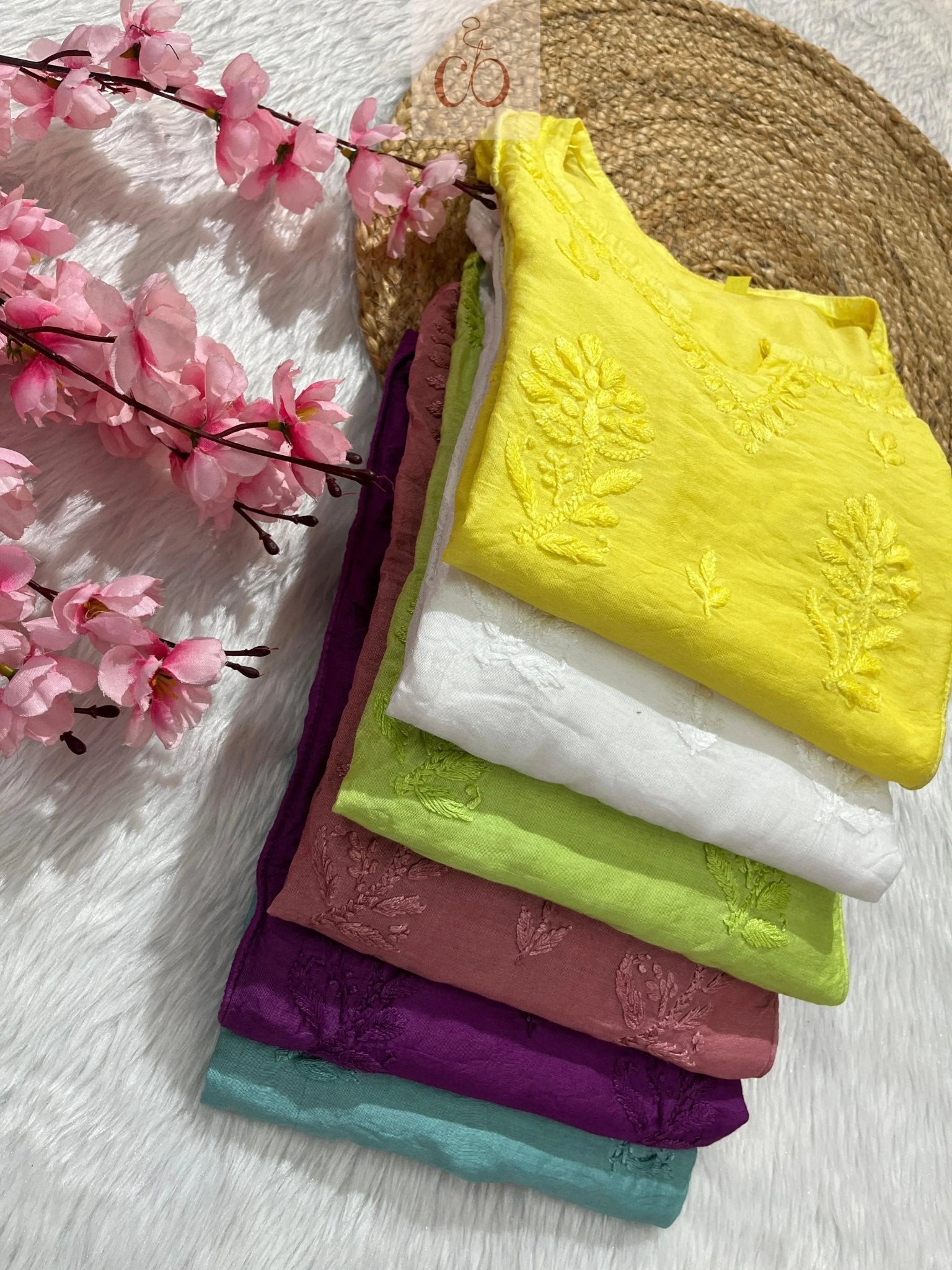Soft Chanderi Short atop - Chikankari official