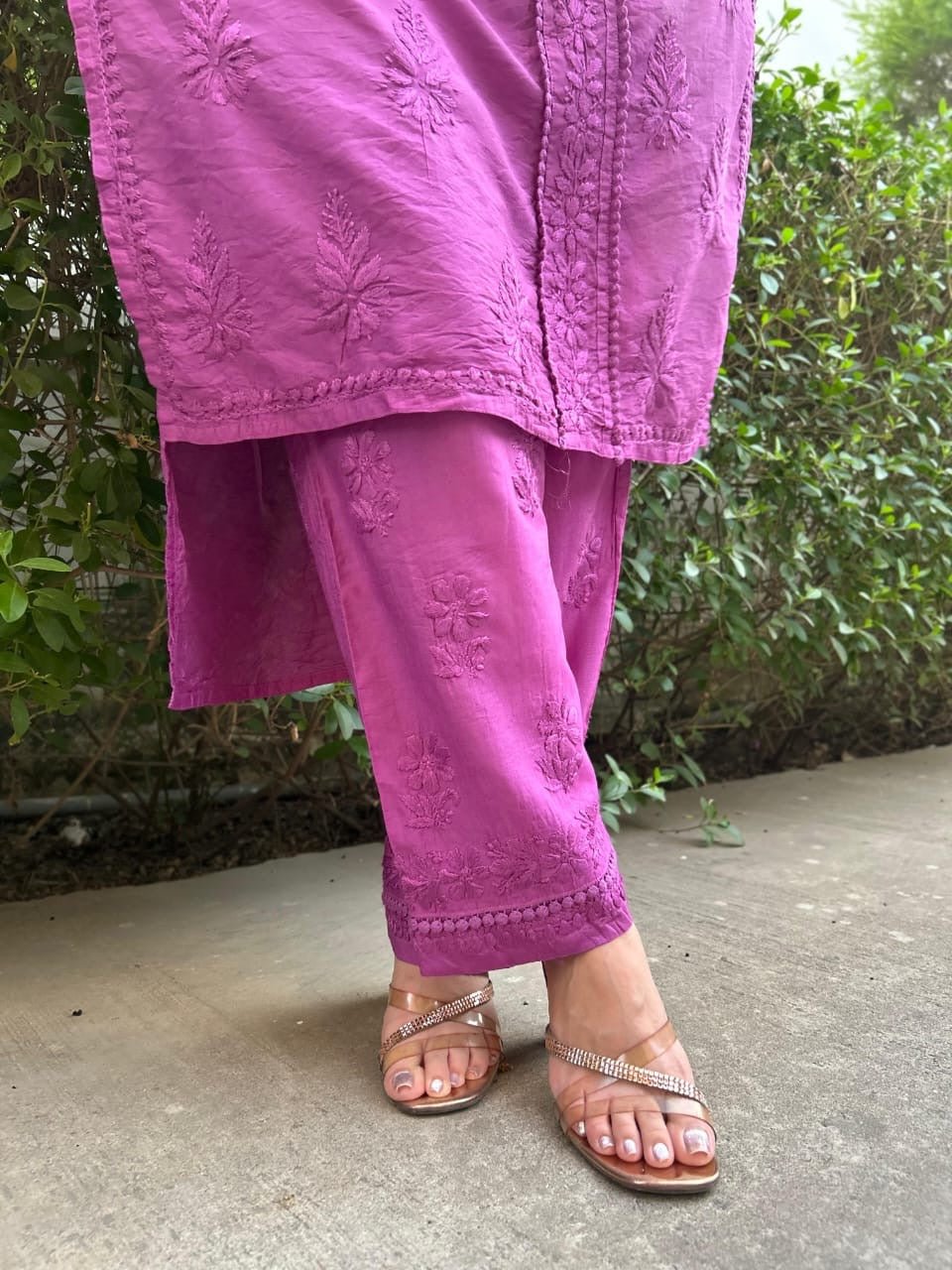 Soft Chanderi Wedding chikankari Set - Chikankari official