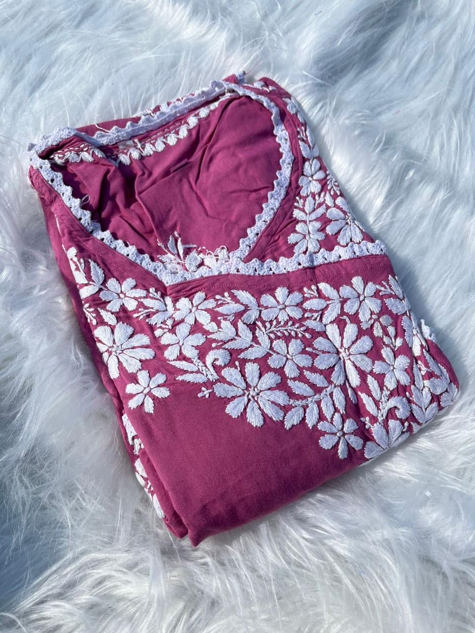 Soft & Comfort Plus size Angrakha - Chikankari official