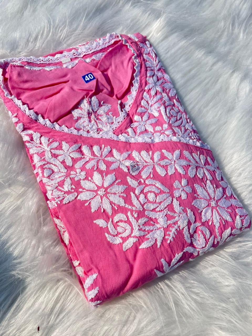 Soft & Comfort Plus size Angrakha - Chikankari official