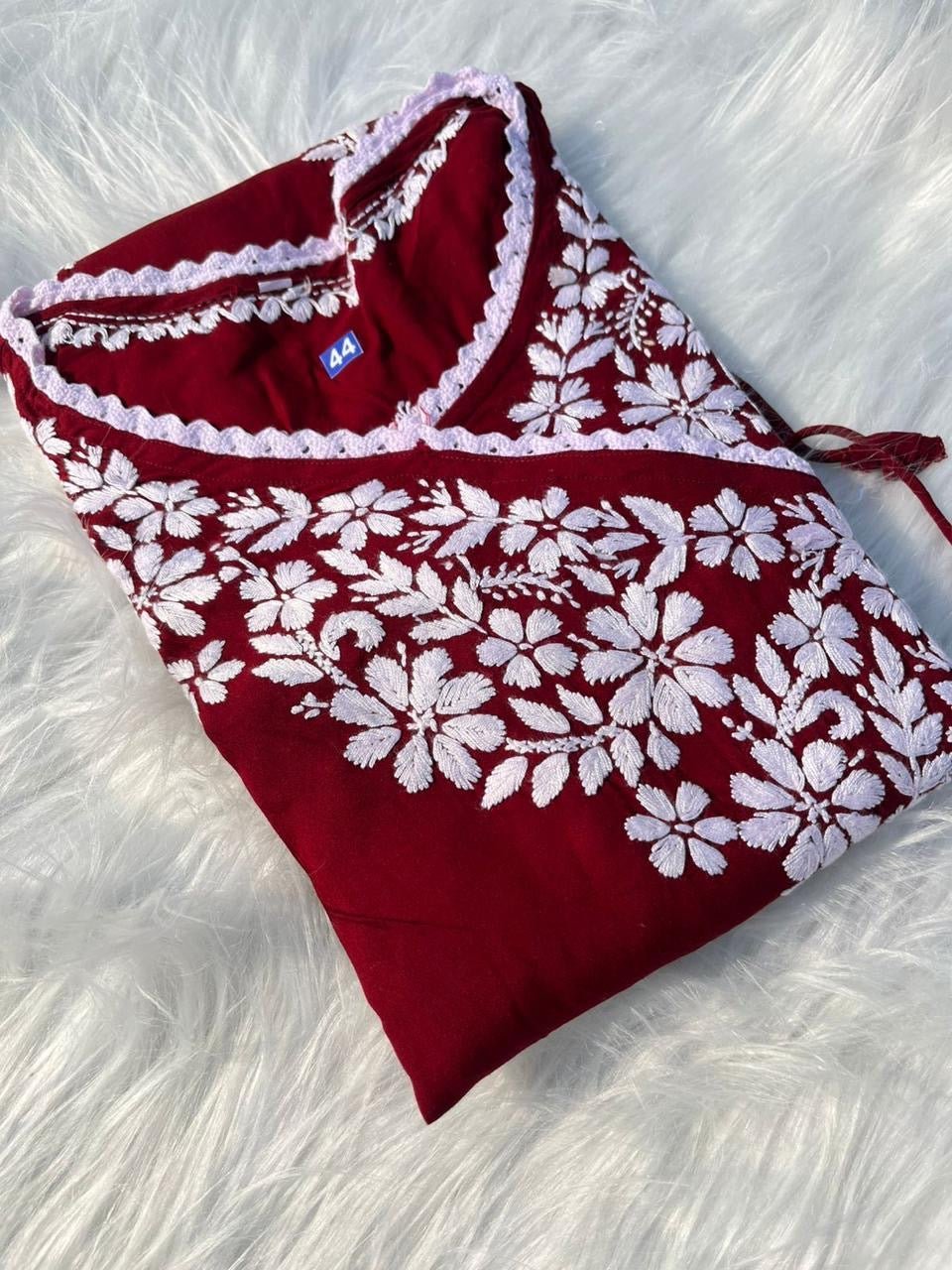 Soft & Comfort Plus size Angrakha - Chikankari official