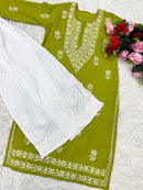 Soft Daman Mul Kurti And Plazzo combo - Chikankari official