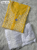 Soft Daman Mul Kurti And Plazzo combo - Chikankari official