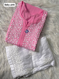 Soft Daman Mul Kurti And Plazzo combo - Chikankari official