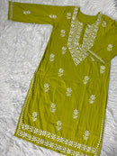 Soft Daman Mul Kurti And Plazzo combo - Chikankari official