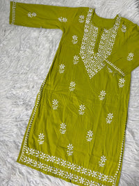 Soft Daman Mul Kurti And Plazzo combo - Chikankari official