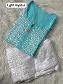 Soft Daman Mul Kurti And Plazzo combo - Chikankari official