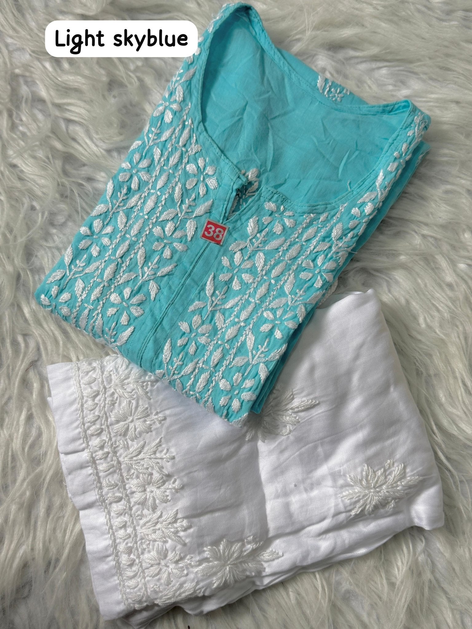 Soft Daman Mul Kurti And Plazzo combo - Chikankari official