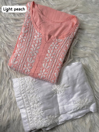 Soft Daman Mul Kurti And Plazzo combo - Chikankari official