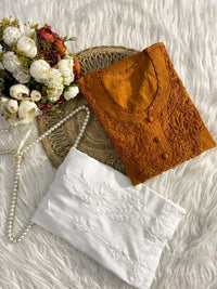 Soft Dobby cotton pure Modal short top - Chikankari official