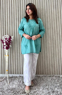 Soft Dobby cotton pure Modal short top - Chikankari official