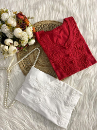 Soft Dobby cotton pure Modal short top - Chikankari official