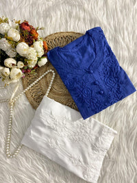 Soft Dobby cotton pure Modal short top - Chikankari official