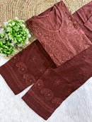 Soft Dual Machine work Shaded Kurti Set - Chikankari official