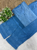 Soft Dual Machine work Shaded Kurti Set - Chikankari official