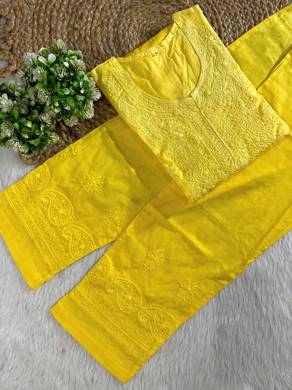 Soft Dual Machine work Shaded Kurti Set - Chikankari official