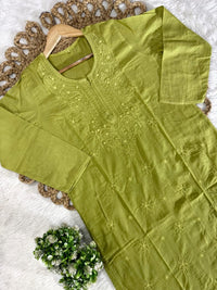 Soft Dual Machine work Shaded Kurti Set - Chikankari official