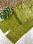 Soft Dual Machine work Shaded Kurti Set - Chikankari official
