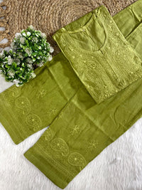 Soft Dual Machine work Shaded Kurti Set - Chikankari official
