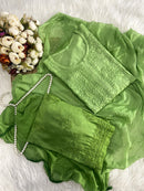 Soft dyed chanderi 3pc Set - Chikankari official