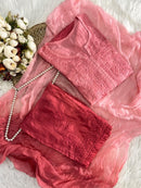 Soft dyed chanderi Rangrez 3pc set - Chikankari official