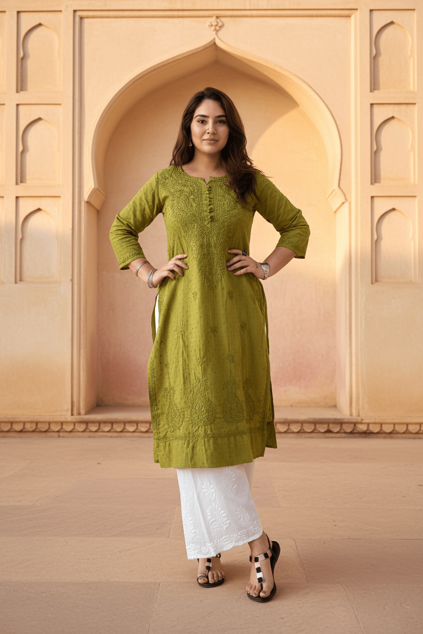 Soft Dyed Dobby Cotton long Kurta