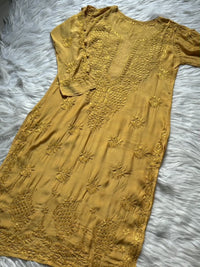 Soft Dyed Fancy Butter weight Heavywork Kurta - Chikankari official