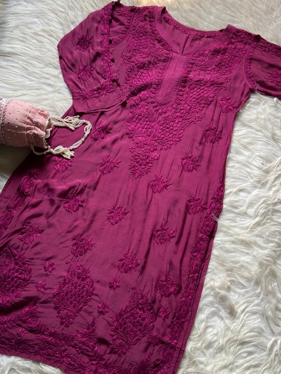 Soft Dyed Fancy Butter weight Heavywork Kurta