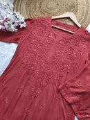 Soft Dyed Rayon co - ord embroidered set - Chikankari official