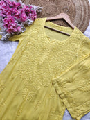 Soft Dyed Rayon co - ord embroidered set - Chikankari official