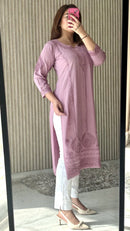 Soft Elegant Modal Dyeable Kurta - Chikankari official