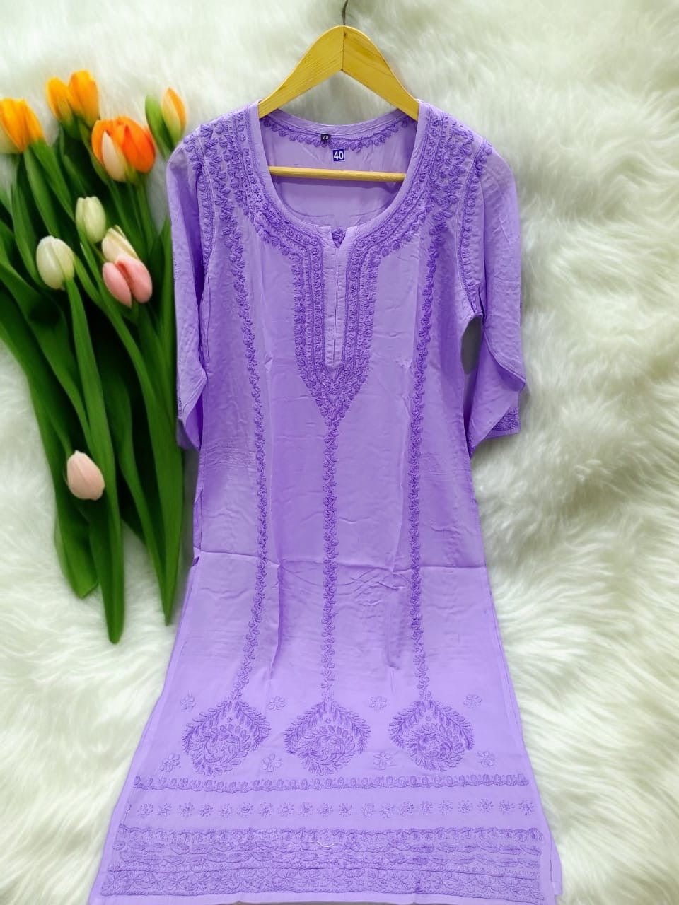 Soft Elegant Modal Dyeable Kurta - Chikankari official