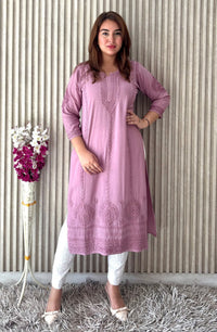 Soft Elegant Modal Dyeable Kurta - Chikankari official