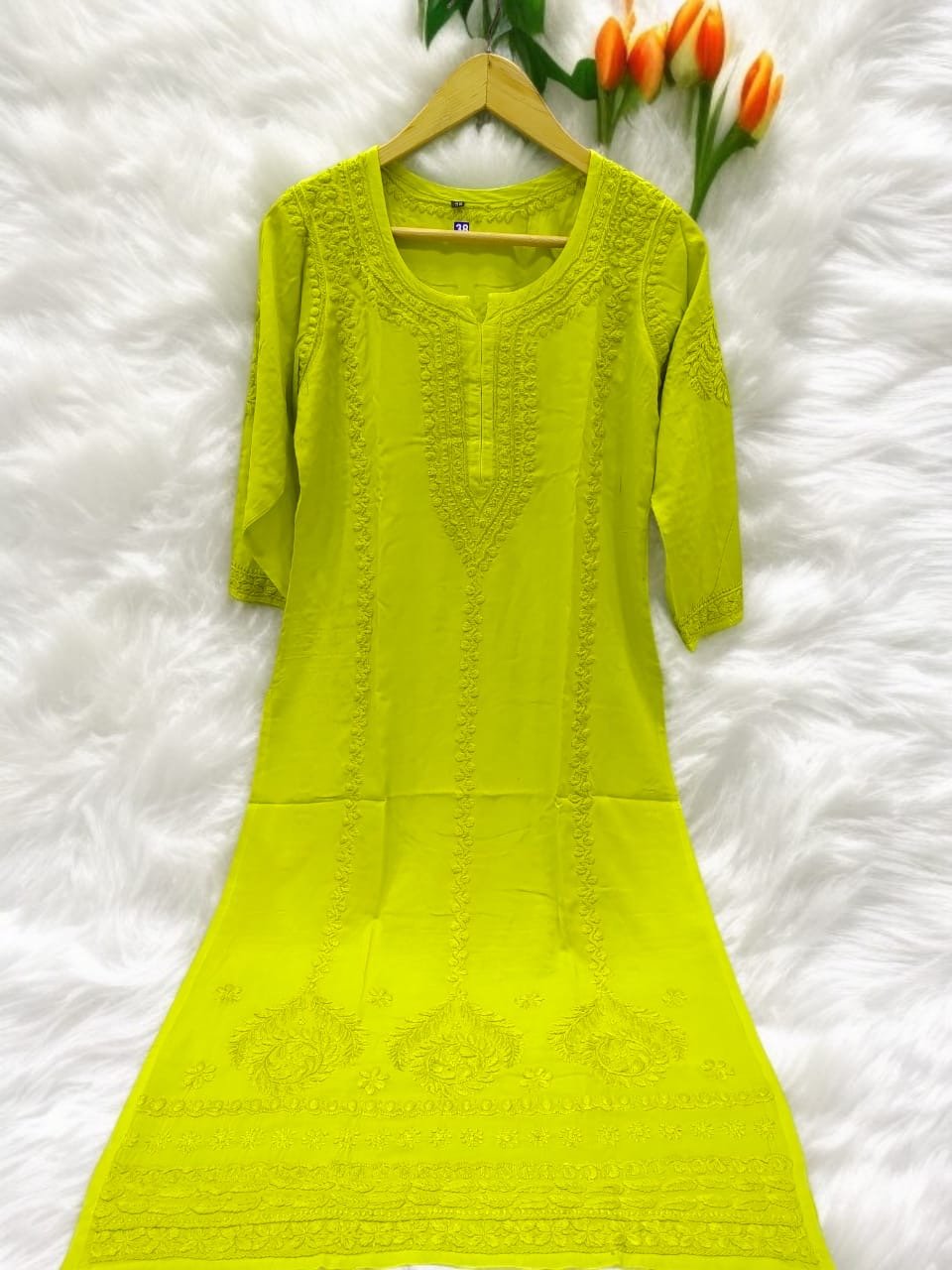 Soft Elegant Modal Dyeable Kurta - Chikankari official