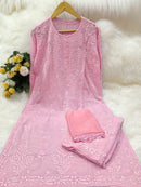 Soft Flowly Viscose Co - ord 3pc set - Chikankari official