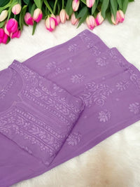 Soft Flowly Viscose Co - ord 3pc set - Chikankari official