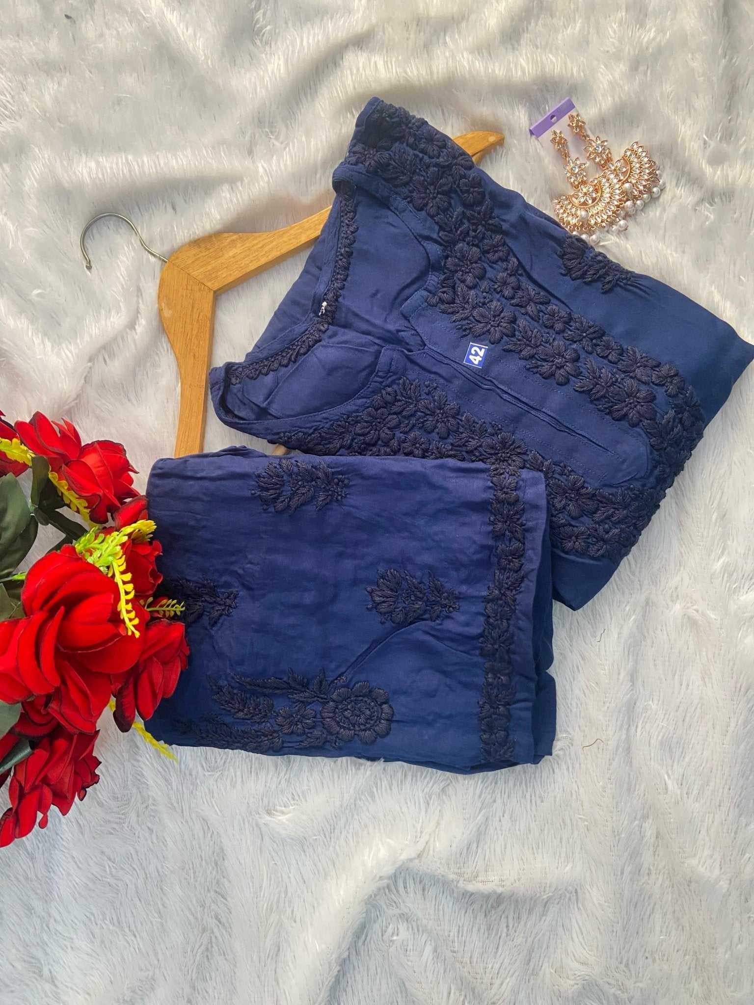 Soft Heavy tone to tone Rayon Handwork Combo - Chikankari official