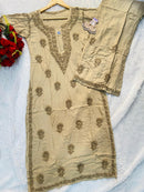 Soft Heavy tone to tone Rayon Handwork Combo - Chikankari official