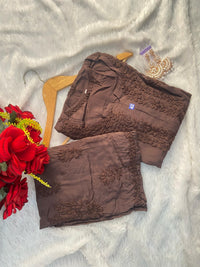 Soft Heavy tone to tone Rayon Handwork Combo - Chikankari official