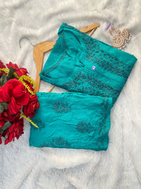 Soft Heavy tone to tone Rayon Handwork Combo - Chikankari official